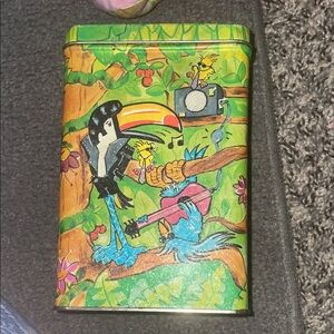 Vintage Colorful Tropical Bird Music Tin by Brenda Wintermyer